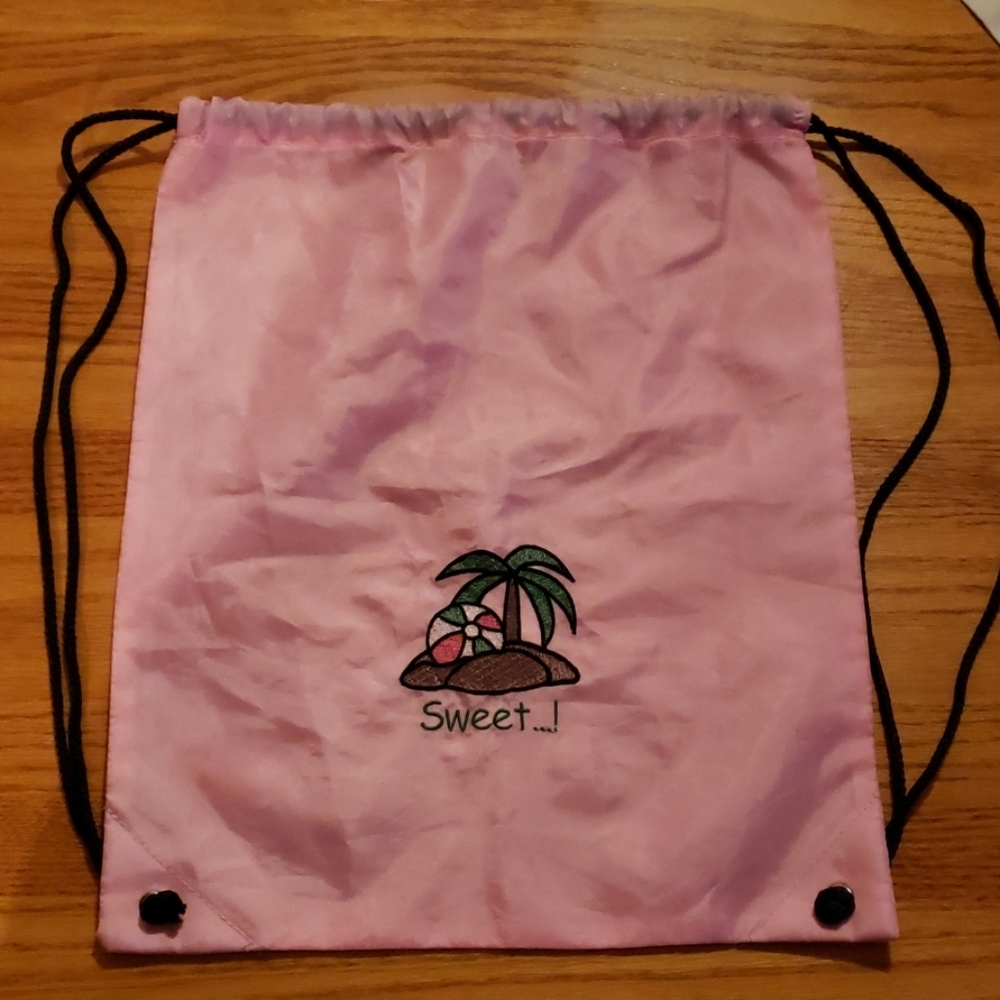 Sweet...! Pink Drawstring Backpack